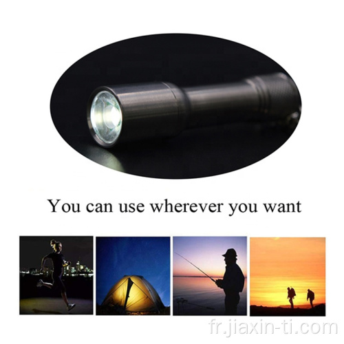 edc triple A batterie éblouissement LED lampe de poche porte-clés